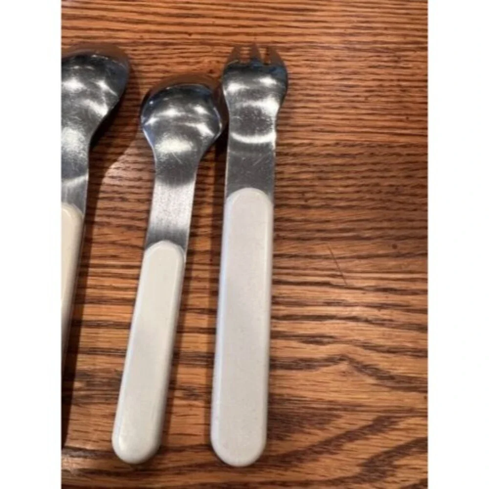 Dansk Summer House White Stainless 4 Pc set Place Setting vintage Japan